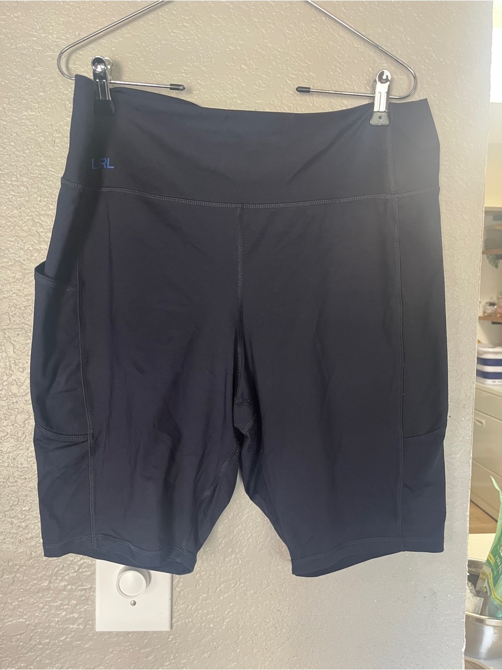 Ralph Lauren Navy High-Rise Athletic Bike Shorts with Side Pockets